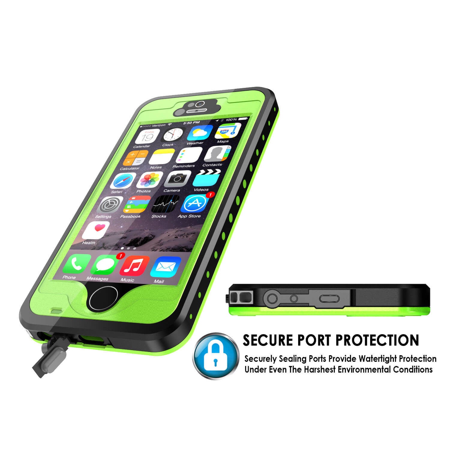iPhone SE/5S/5 Waterproof Case, PunkCase StudStar Light Green Shock/Dirt Proof | Lifetime Warranty