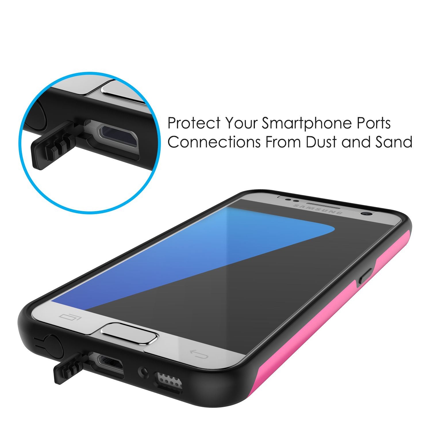 Galaxy s7 Case PunkCase Galactic Pink Series Slim Protective Armor Soft Cover Case w/ Tempered Glass