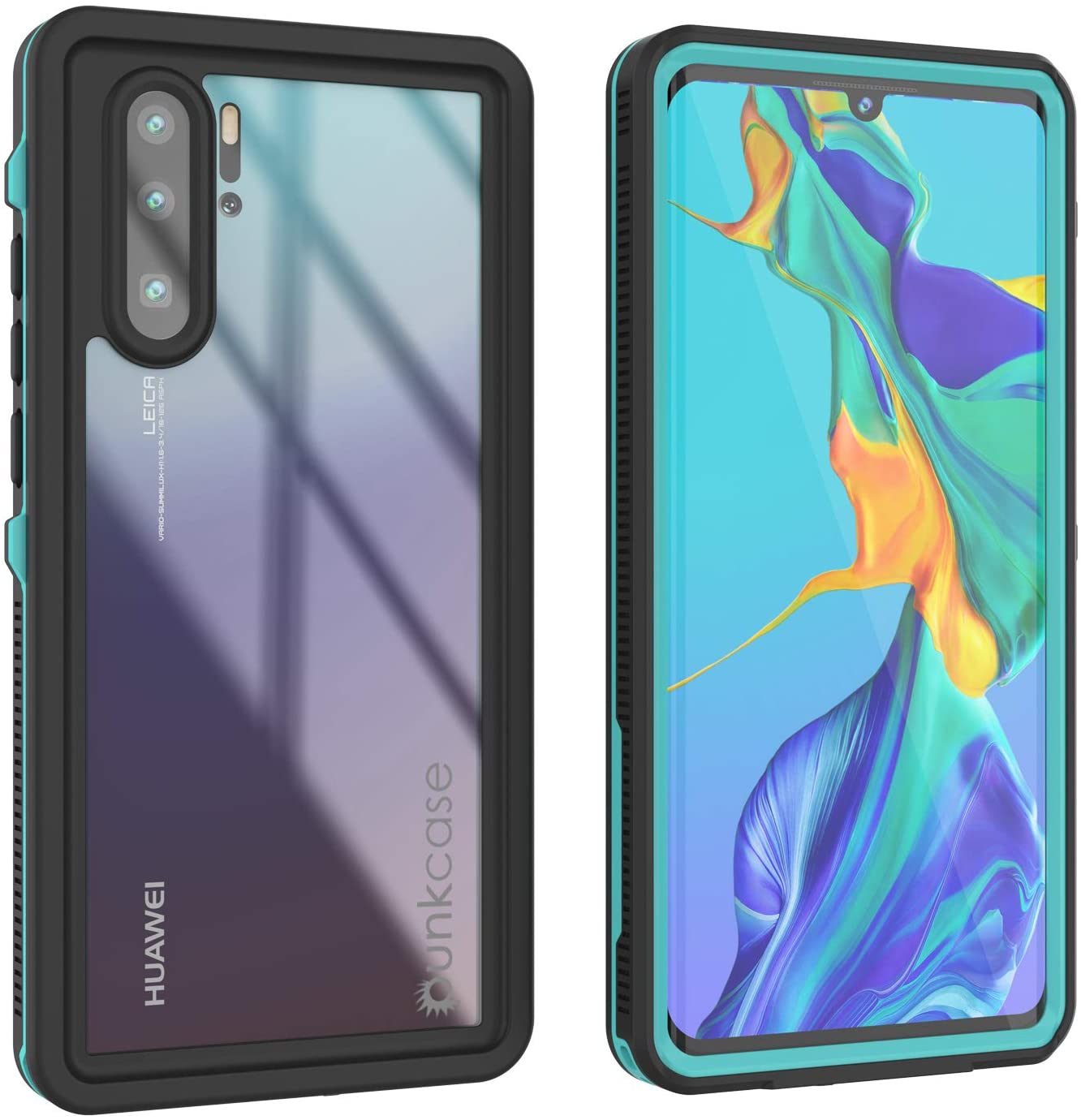 Huawei P30 Pro  Waterproof IP68 Case, Punkcase [Teal] [StudStar Series] [Slim Fit] [Dirtproof]