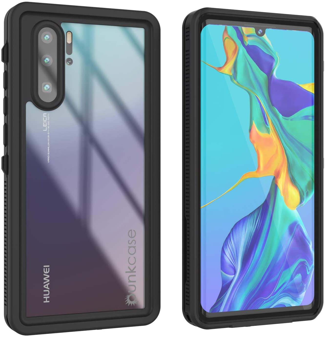Huawei P30 Pro  Waterproof IP68 Case, Punkcase [Black] [StudStar Series] [Slim Fit] [Dirtproof]