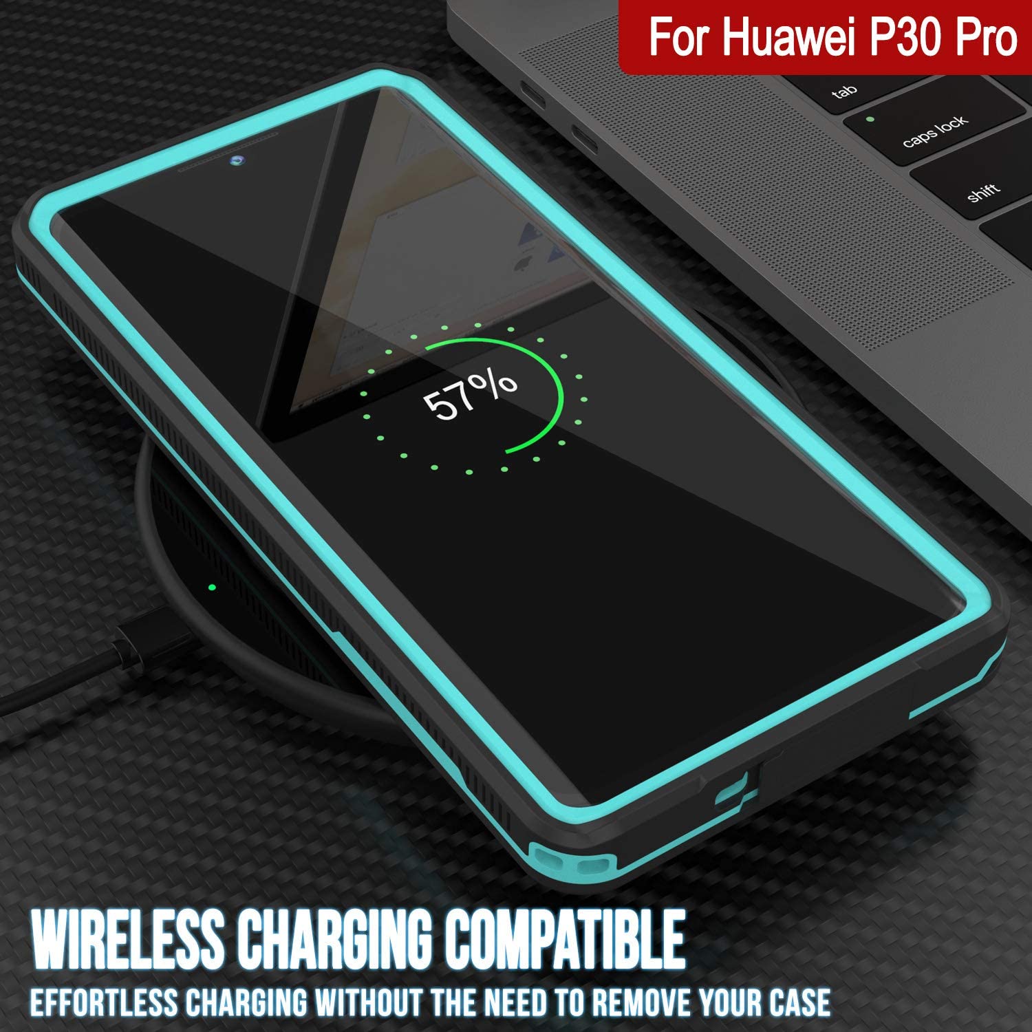 Huawei P30 Pro  Waterproof IP68 Case, Punkcase [Teal] [StudStar Series] [Slim Fit] [Dirtproof]