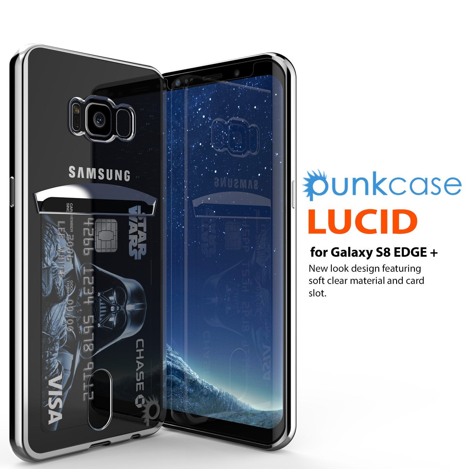 Galaxy S9 Plus Case, PUNKCASE® LUCID Silver Series | Card Slot | SHIELD Screen Protector | Ultra fit