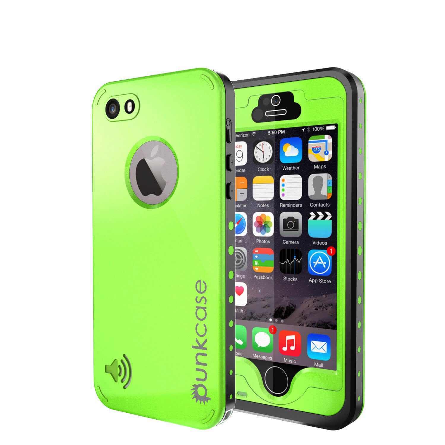 PUNKcase StudStar Light Green Case for Apple iPhone 5S/5