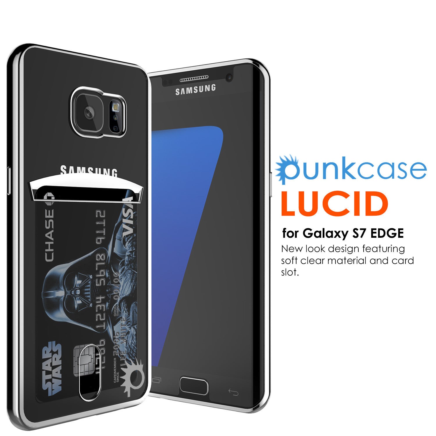Galaxy S7 Case, PUNKCASE® LUCID Silver Series | Card Slot | SHIELD Screen Protector | Ultra fit