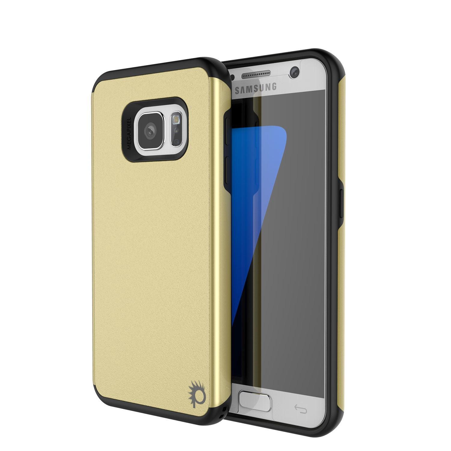 Galaxy s7 Case PunkCase Galactic Gold Series Slim Armor Soft Cover Case w/ Tempered Glass