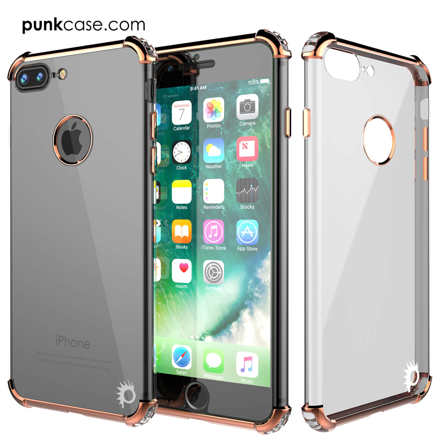 iPhone 8 PLUS Case, Punkcase BLAZE RoseGold Series Protective Cover W/ PunkShield Screen Protector