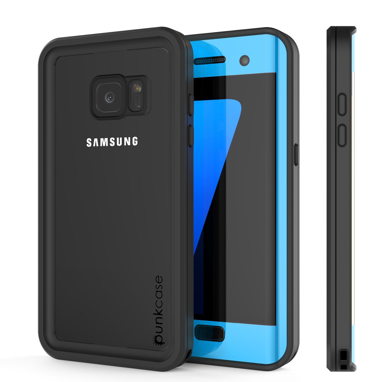 Galaxy S7 Edge Waterproof Case, Punkcase [Extreme Series] [Slim Fit] [IP68 Certified] Armor Cover W/ Built In Screen Protector [LIGHT BLUE]