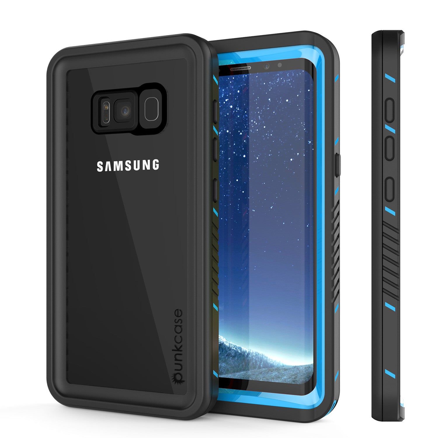 Galaxy S8 Waterproof Case, Punkcase [Extreme Series] [Slim Fit] [IP68 Certified] [Shockproof] [Snowproof] [Dirproof] Armor Cover [Light Blue]
