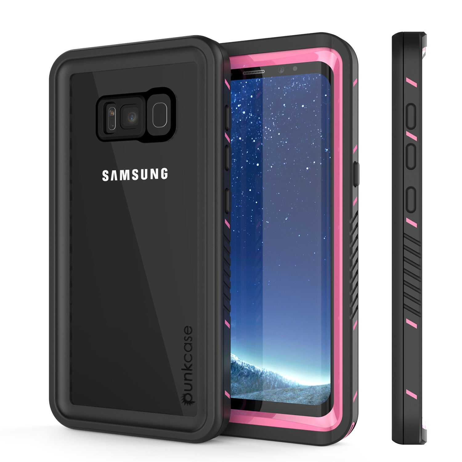 Galaxy S8 Waterproof Case, Punkcase [Extreme Series] [Slim Fit] [IP68 Certified] [Shockproof] [Snowproof] [Dirproof] Armor Cover [Pink]