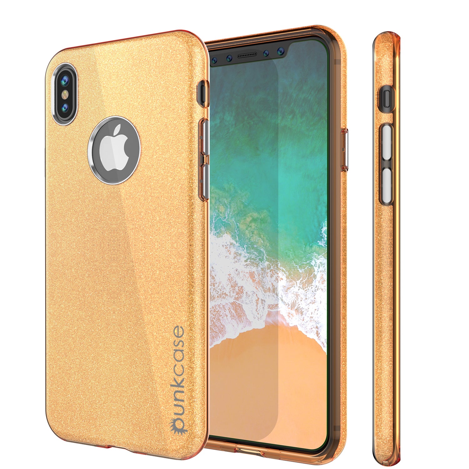 iPhone X Case, Punkcase Galactic 2.0 Series Ultra Slim w/ Tempered Glass Screen Protector | [Gold]