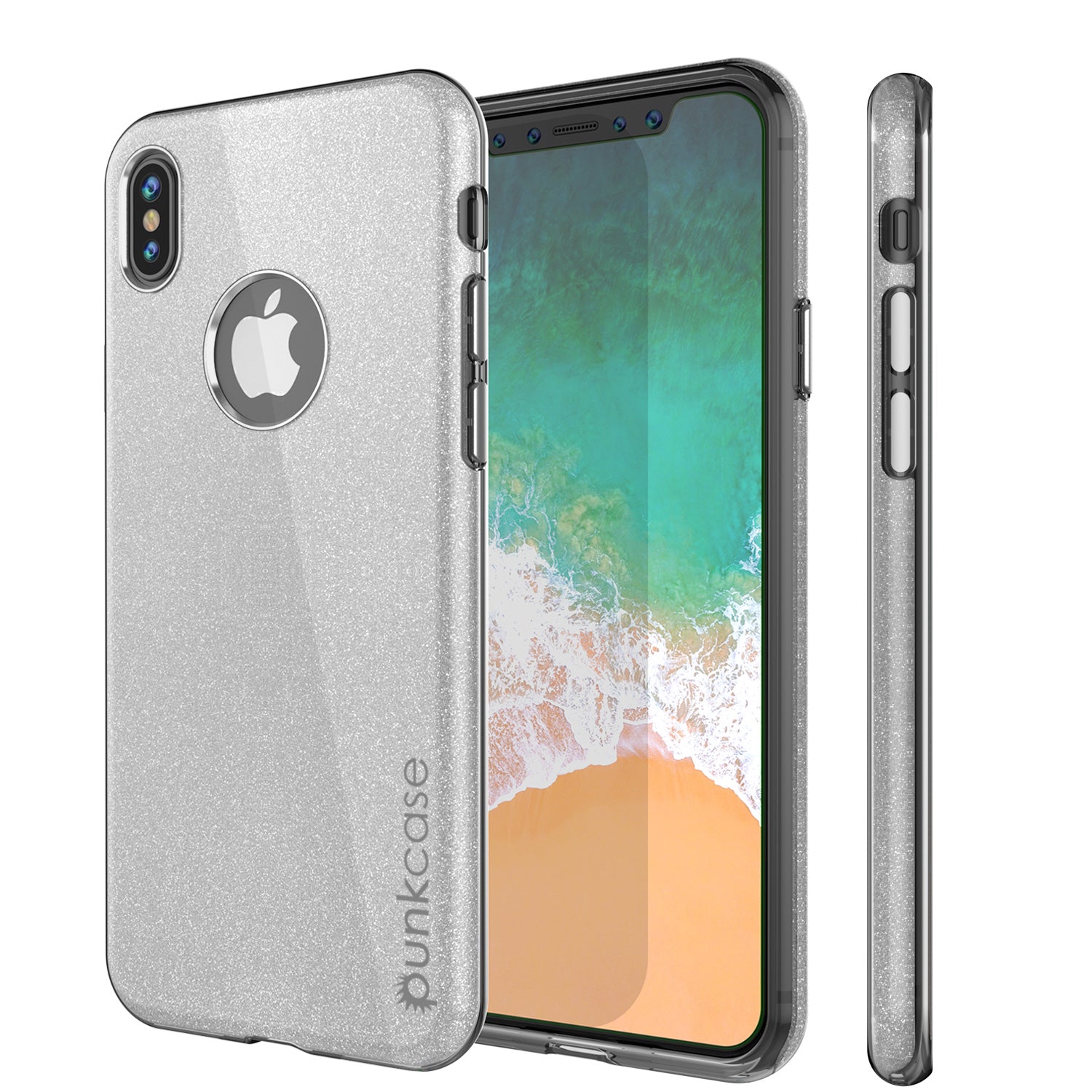 iPhone X Case, Punkcase Galactic 2.0 Series Ultra Slim w/ Tempered Glass Screen Protector | [Silver]