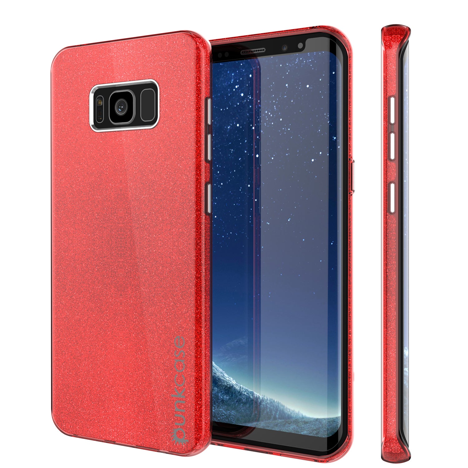 Galaxy S8 Case, Punkcase Galactic 2.0 Series Ultra Slim Protective Armor TPU Cover w/ PunkShield Screen Protector [Red]
