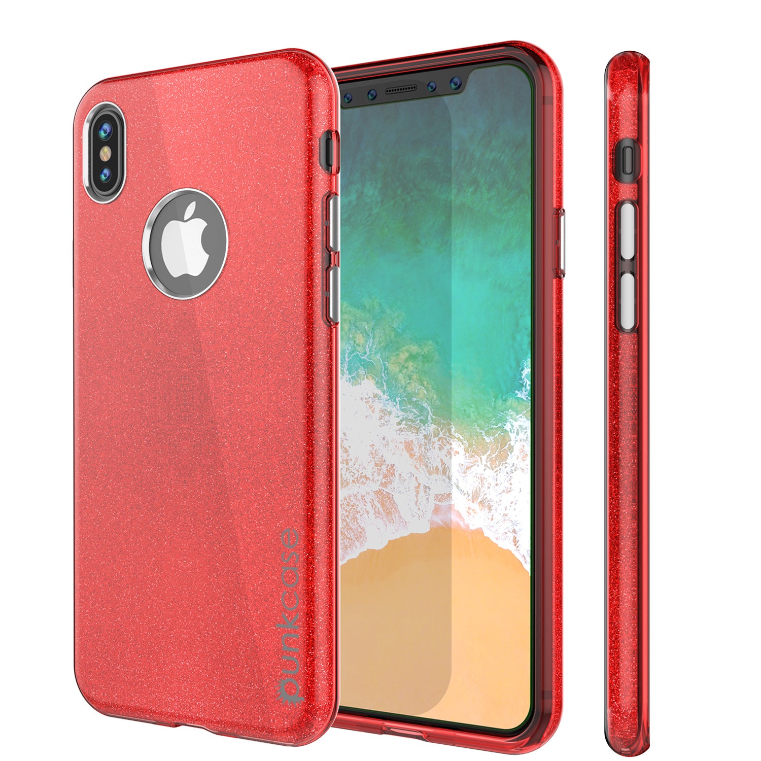 iPhone X Case, Punkcase Galactic 2.0 Series Ultra Slim w/ Tempered Glass Screen Protector | [Red]