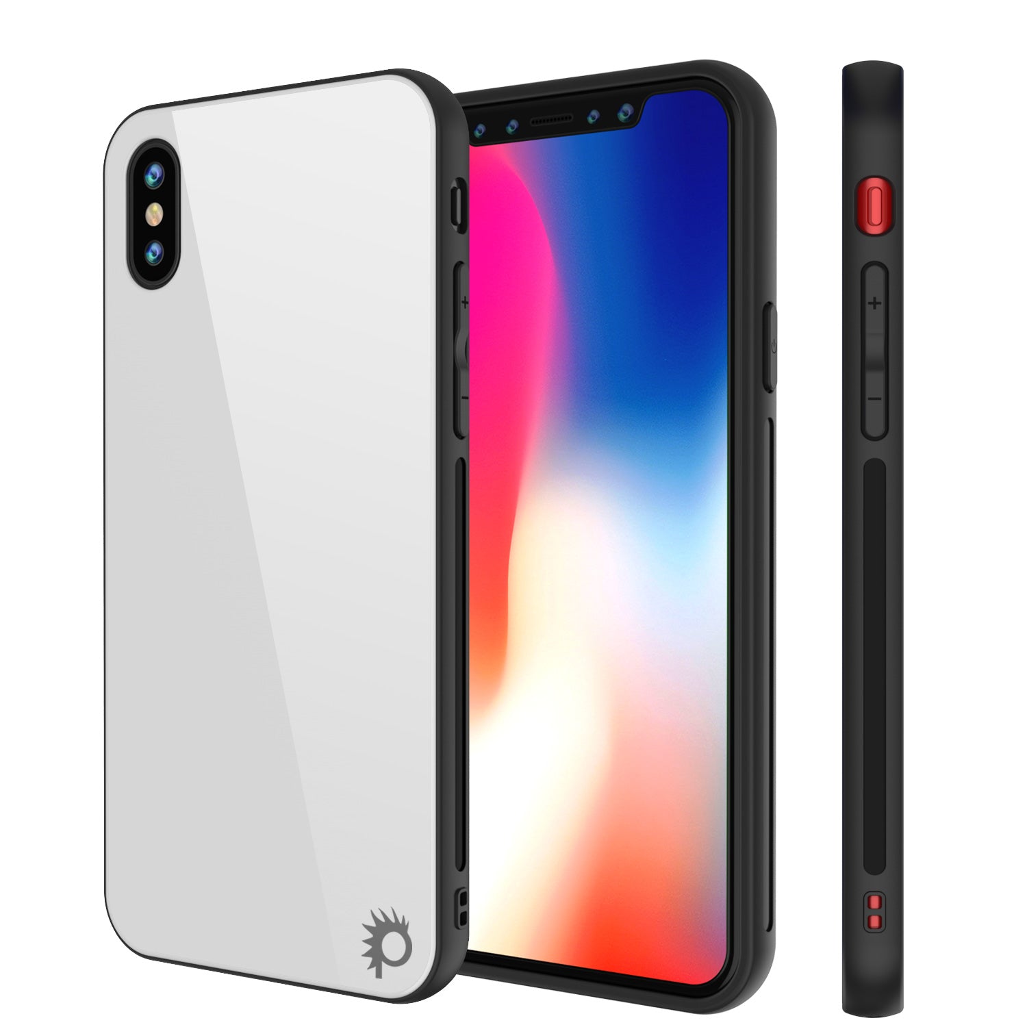 iPhone X Case, Punkcase GlassShield Ultra Thin Protective 9H Full Body Tempered Glass Cover White