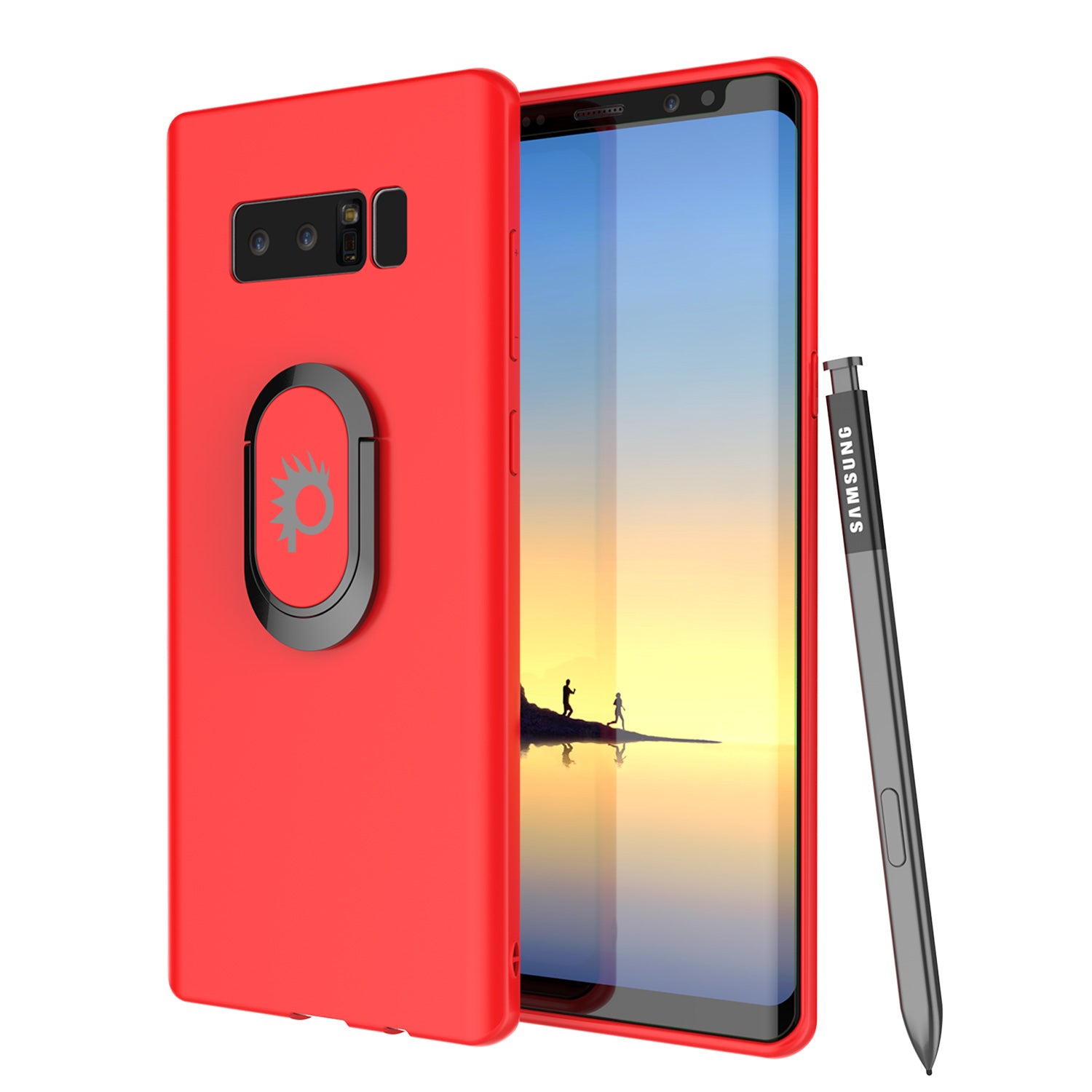 Galaxy Note Punkcase Magnetix Screen Protector Slim Case [Red