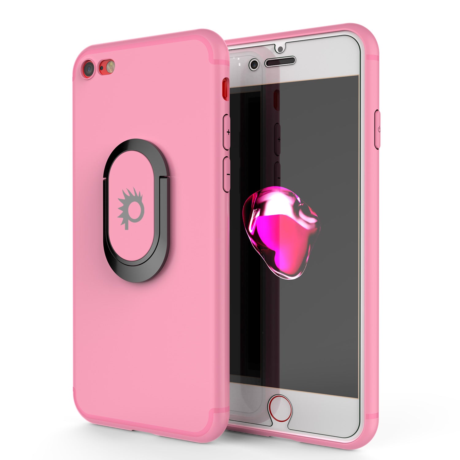 iPhone 8 Case, Punkcase Magnetix Protective TPU Cover W/ Kickstand, Tempered Glass Screen Protector [pink]