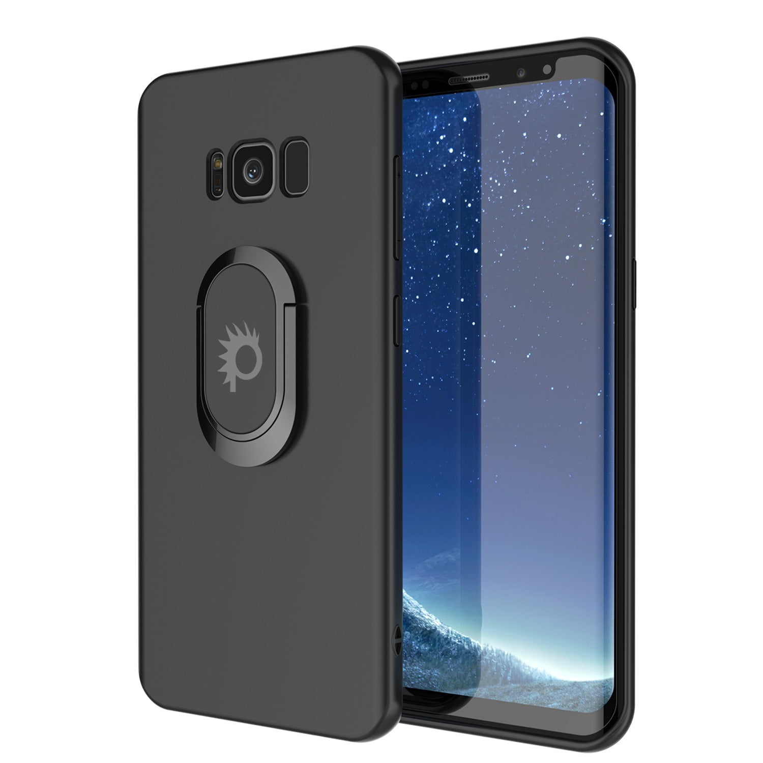Galaxy S8 PLUS, Punkcase Magnetix Protective TPU Cover W/ Kickstand, Screen Protector [Black]