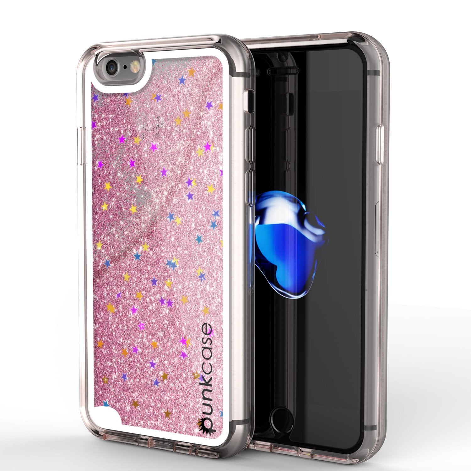 iPhone 8 Case, PunkCase LIQUID Rose Series, Protective Dual Layer Floating Glitter Cover