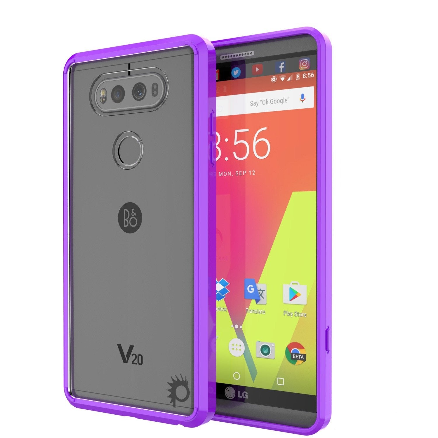 LG v40 Case Punkcase® LUCID 2.0 Purple Series w/ PUNK SHIELD Glass Screen Protector | Ultra Fit