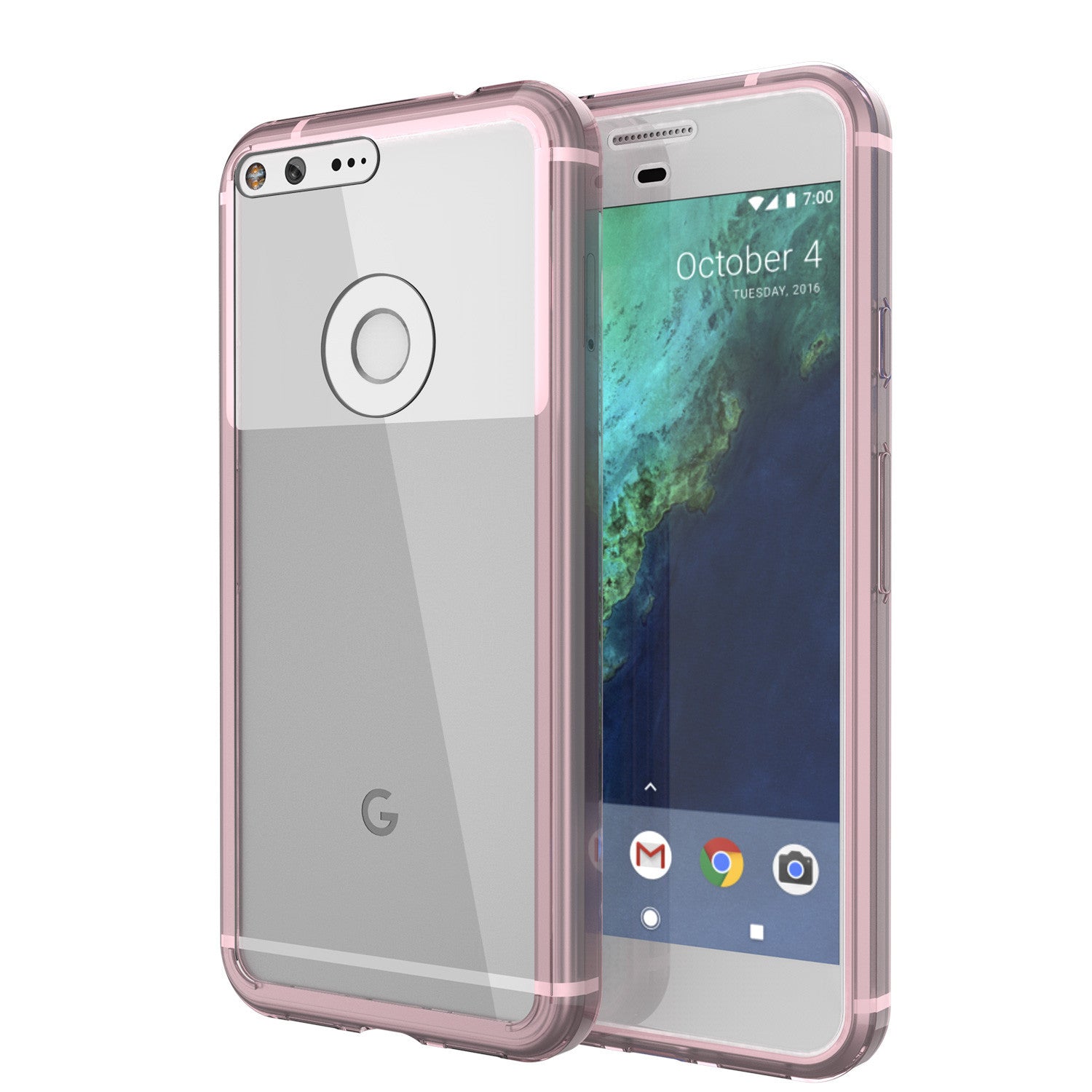 Google Pixel XL Case Punkcase® LUCID 2.0 Crystal Pink Series w/ PUNK SHIELD Glass Screen Protector | Ultra Fit