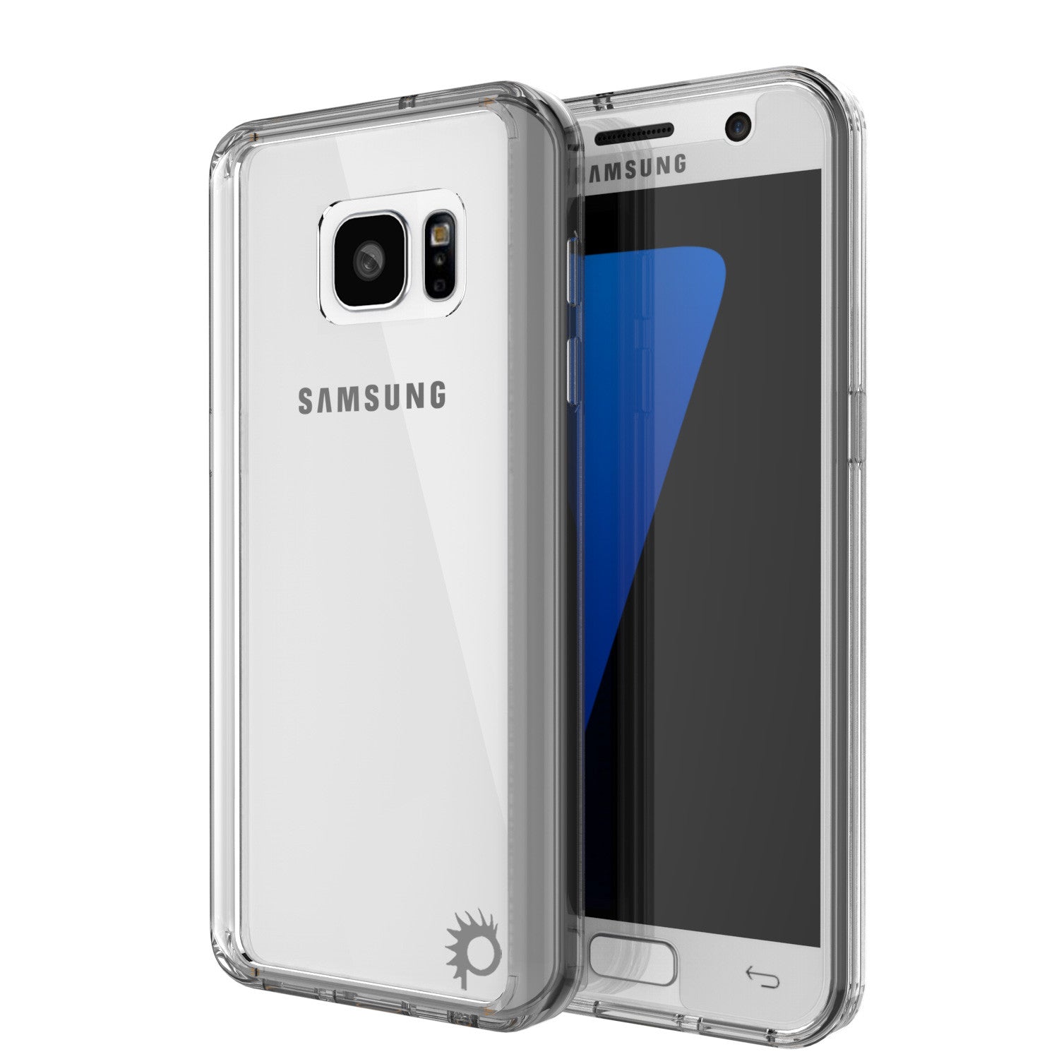 S7 Case Punkcase® LUCID 2.0 Crystal Black Series w/ PUNK SHIELD Glass Screen Protector | Ultra Fit