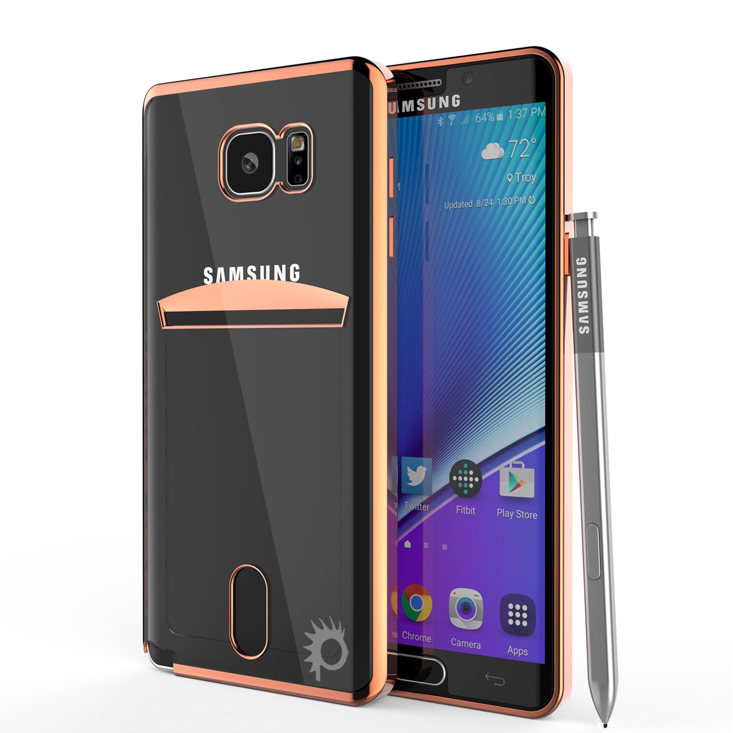 Galaxy Note 5 Case, PUNKCASE® LUCID Rose Gold Series | Card Slot | SHIELD Screen Protector