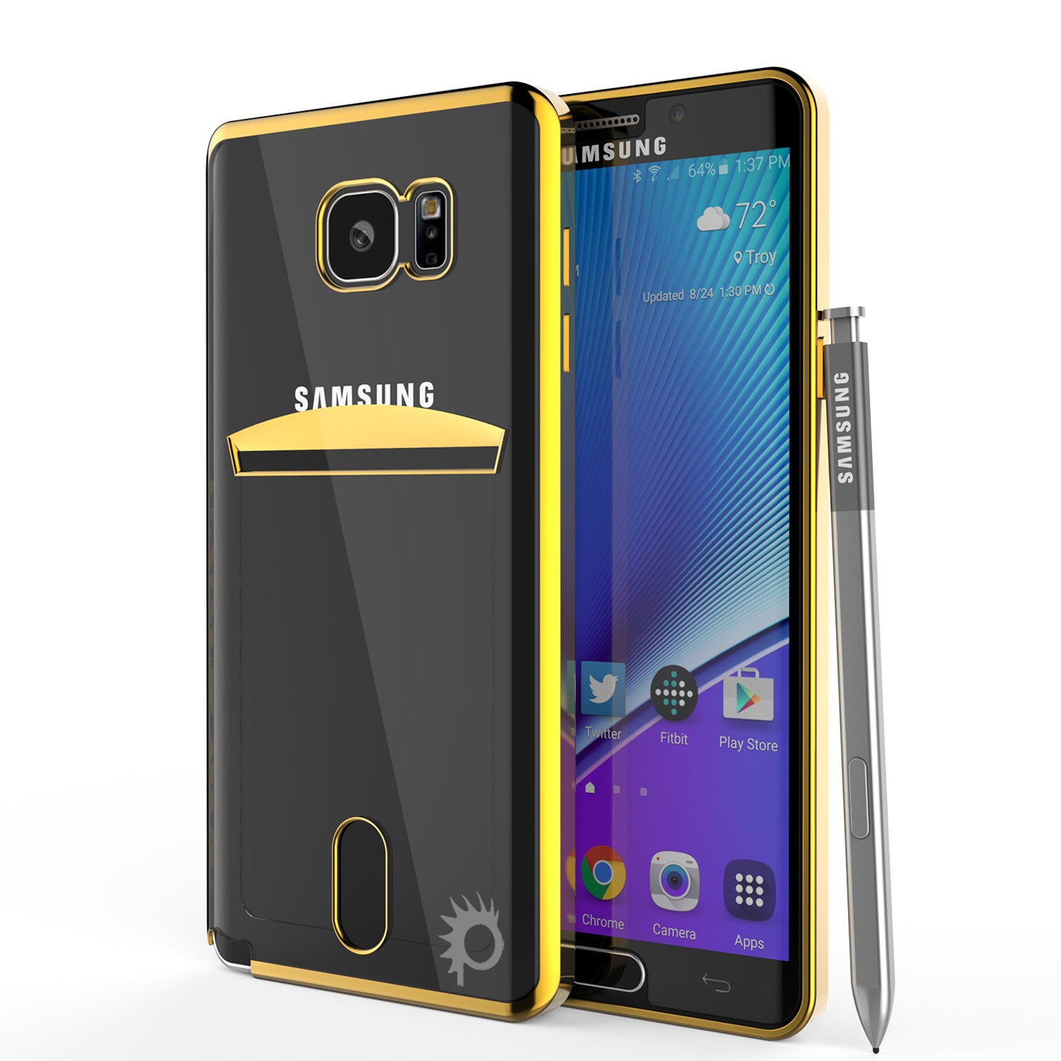 Galaxy Note 5 Case, PUNKCASE® LUCID Gold Series | Card Slot | SHIELD Screen Protector | Ultra fit