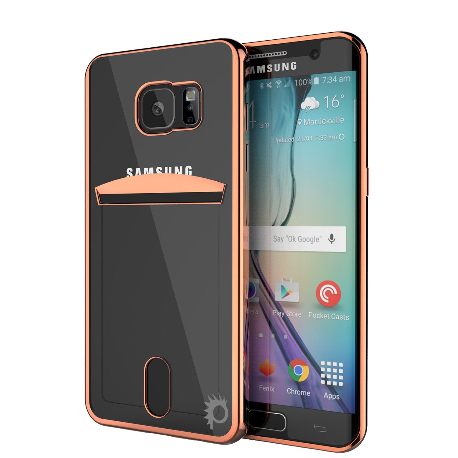 Galaxy S6 EDGE+ Plus Case, PUNKCASE® LUCID Rose Gold Series | Card Slot | SHIELD Screen Protector