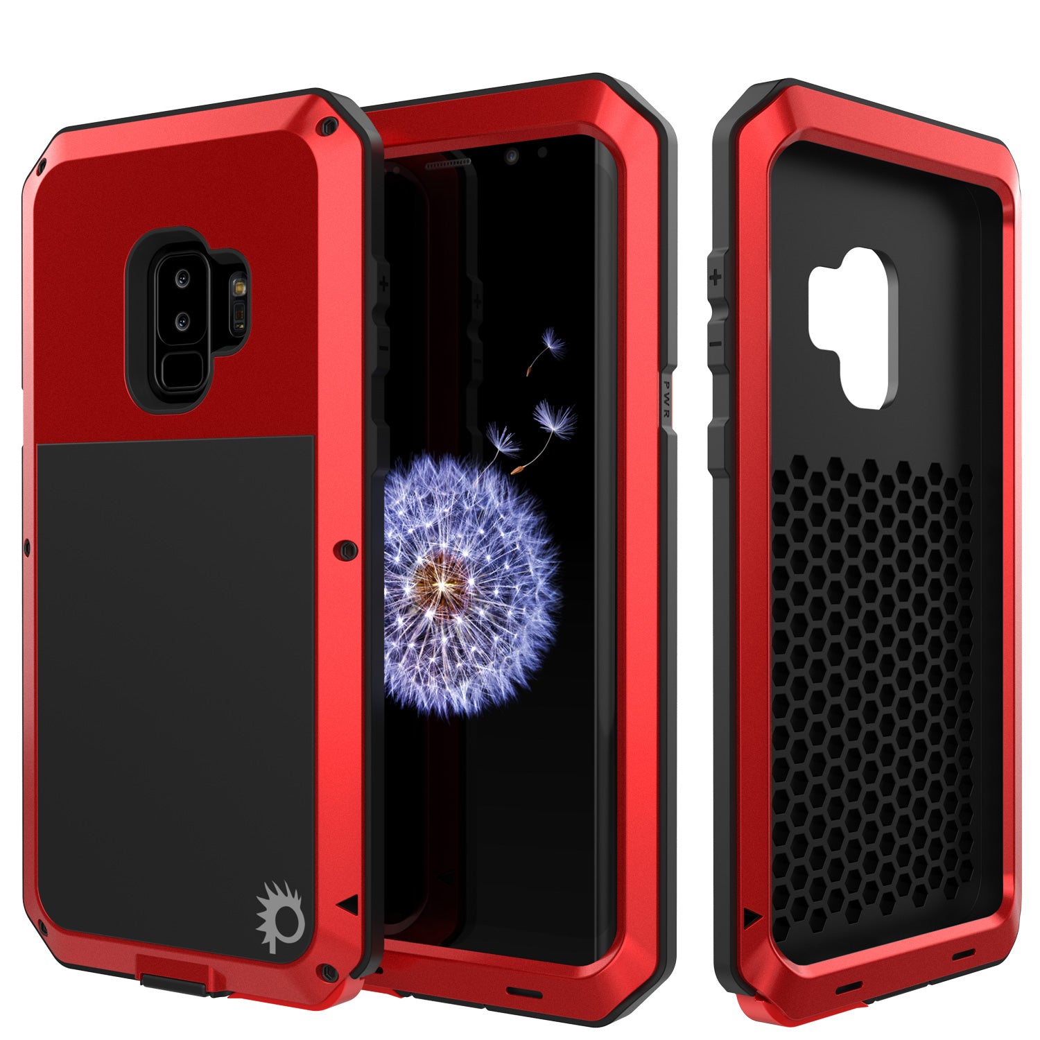 Galaxy S9 Plus Metal Case, Heavy Duty Military Grade Rugged Armor Cover [Red]