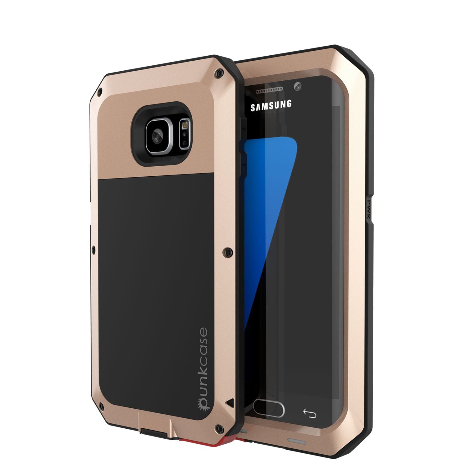 Galaxy S7 EDGE Case PUNKcase Metallic Gold Shockproof Slim Metal