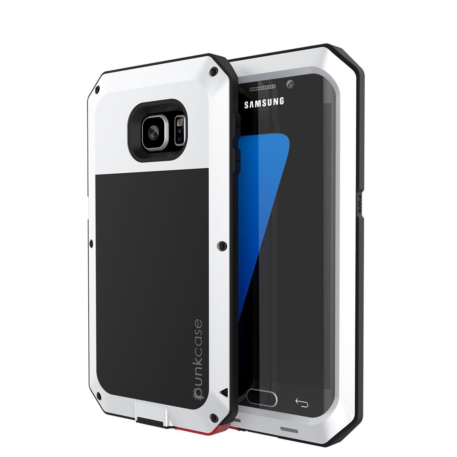 Galaxy S7 EDGE Case, PUNKcase Metallic White Shockproof Slim Metal Armor Case, White Galaxy S7 EDGE Case, PUNKcase Metallic White Shockproof Slim Metal Armor Case, White