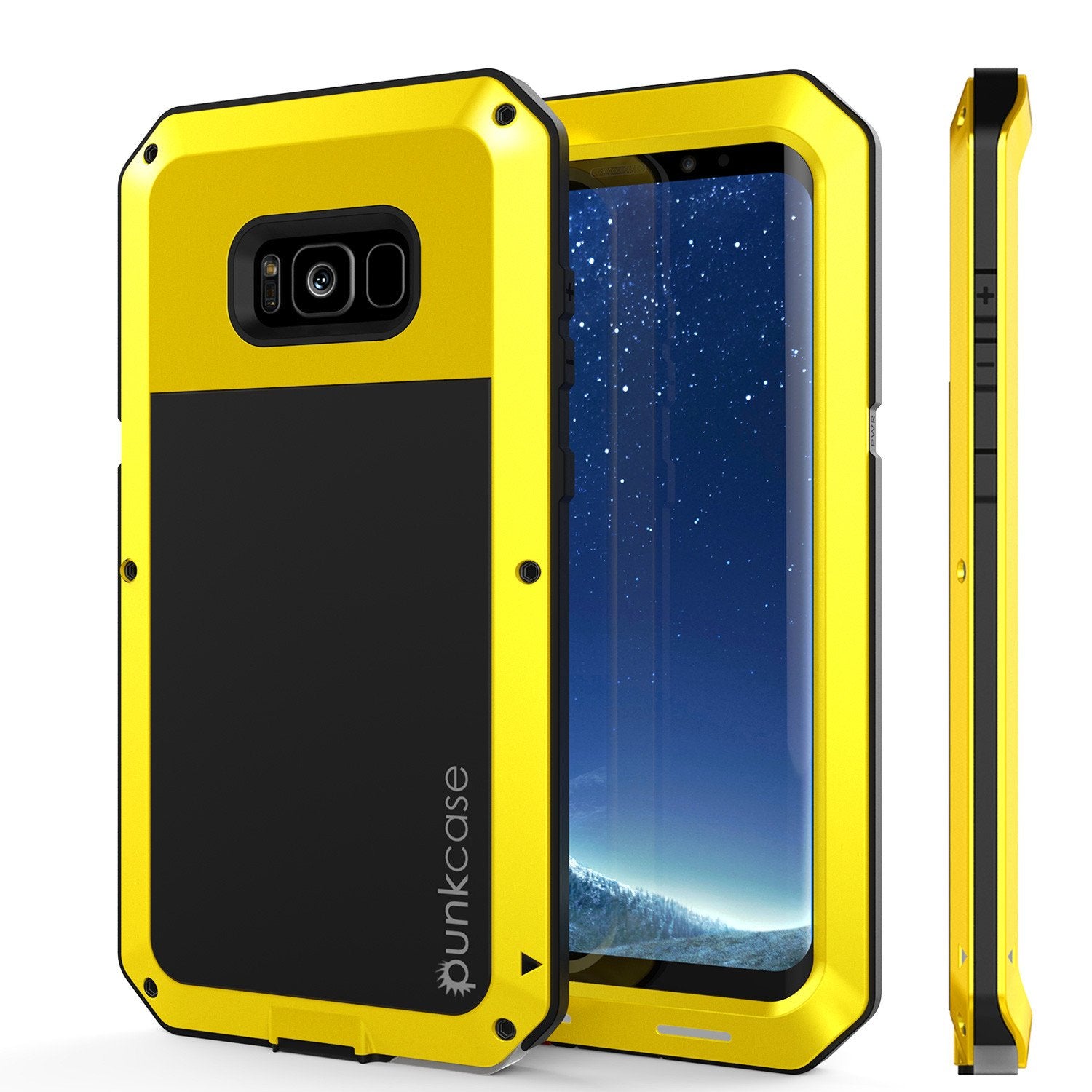 Galaxy Note 8  Case, PUNKcase Metallic Neon Shockproof  Slim Metal Armor Case [Yellow]