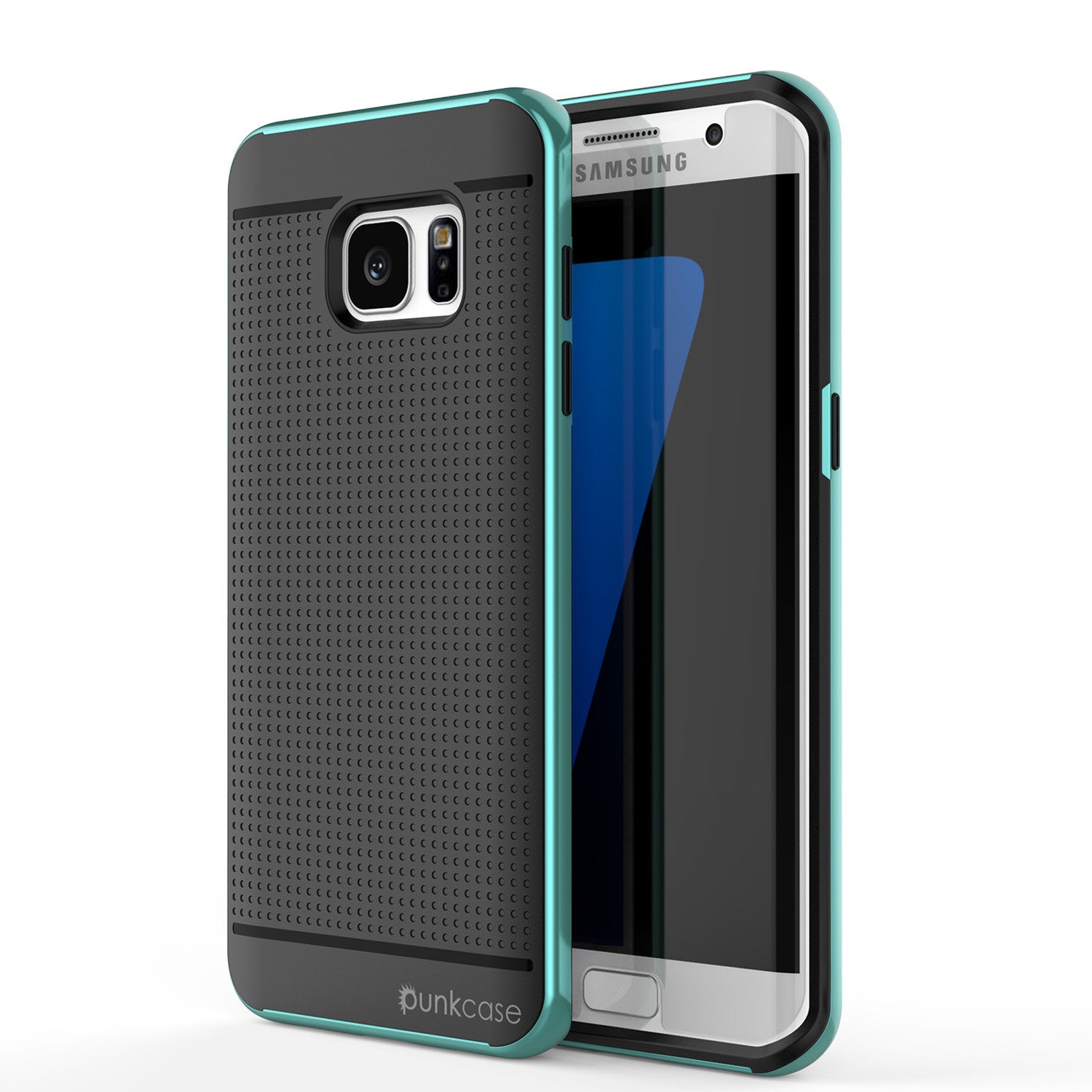 Galaxy S7 Edge Case, PunkCase STEALTH Teal Series Hybrid 3-Piece Shockproof Dual Layer Cover