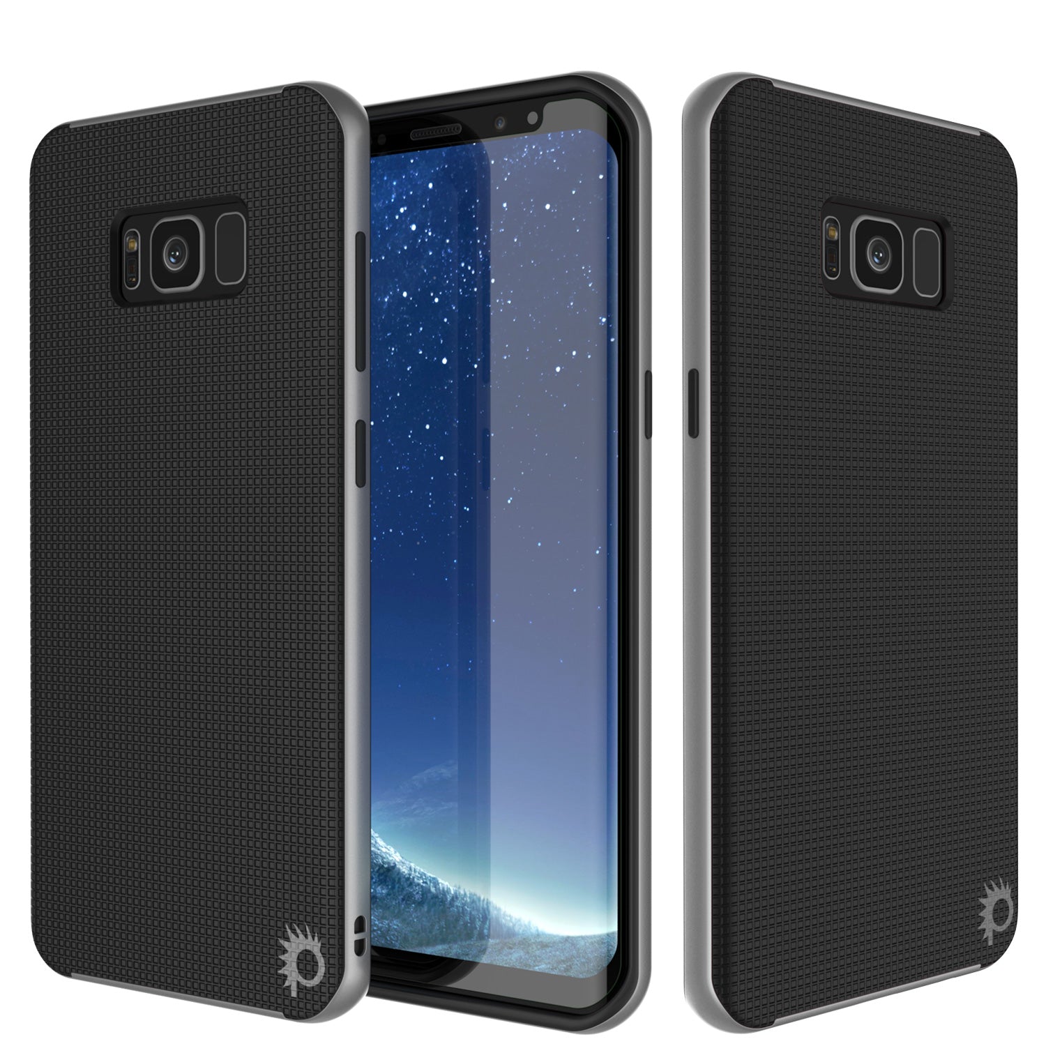 Galaxy S8 Case, PunkCase Stealth Silver Series Hybrid 3-Piece Shockproof Dual Layer Cover