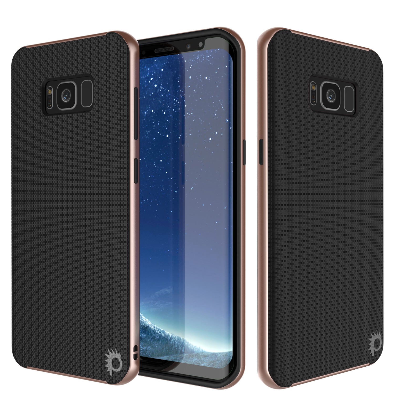 Galaxy S8 Case, PunkCase Stealth Rose Gold Series Hybrid 3-Piece Shockproof Dual Layer Cover