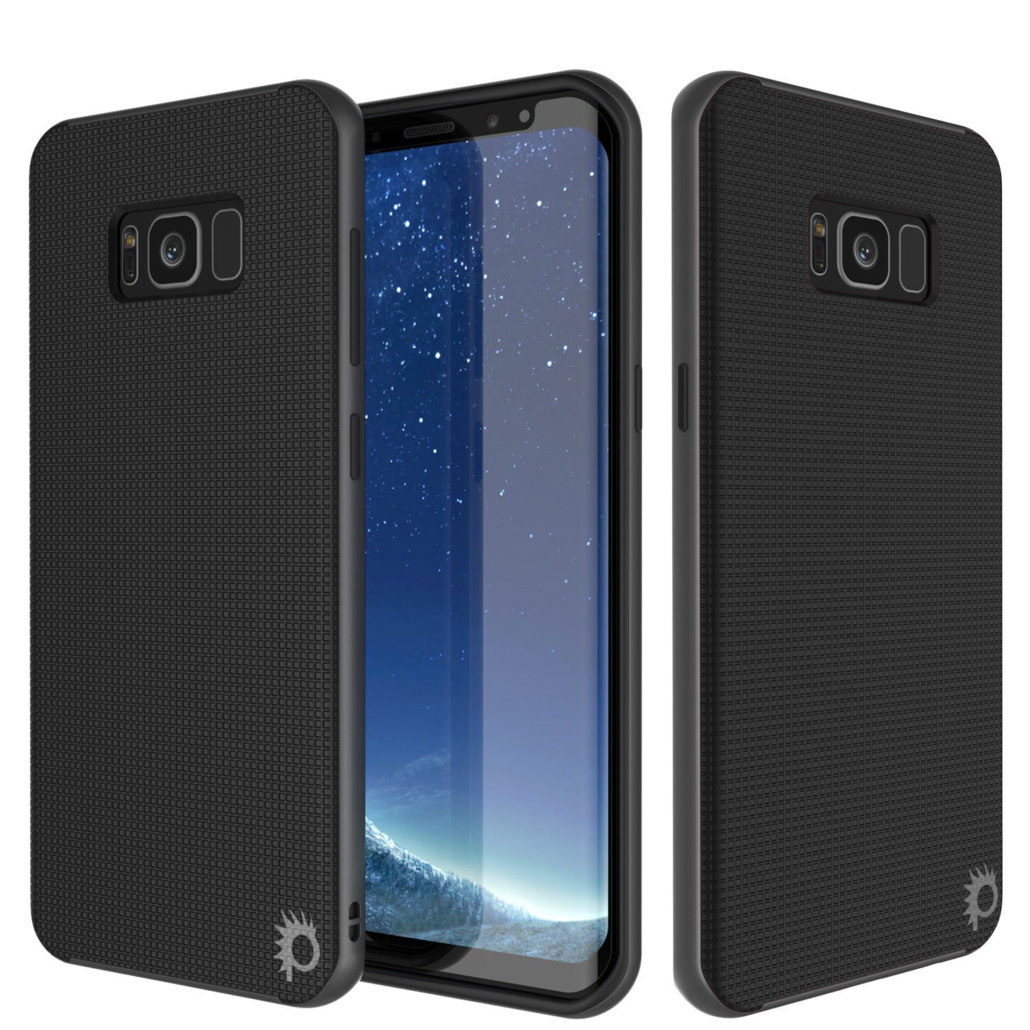 Galaxy S8 Case, PunkCase Stealth Grey Series Hybrid 3-Piece Shockproof Dual Layer Cover