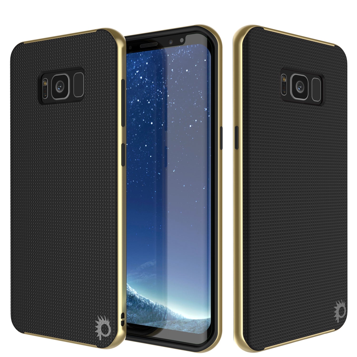 Galaxy S8 Case, PunkCase Stealth Gold Series Hybrid 3-Piece Shockproof Dual Layer Cover