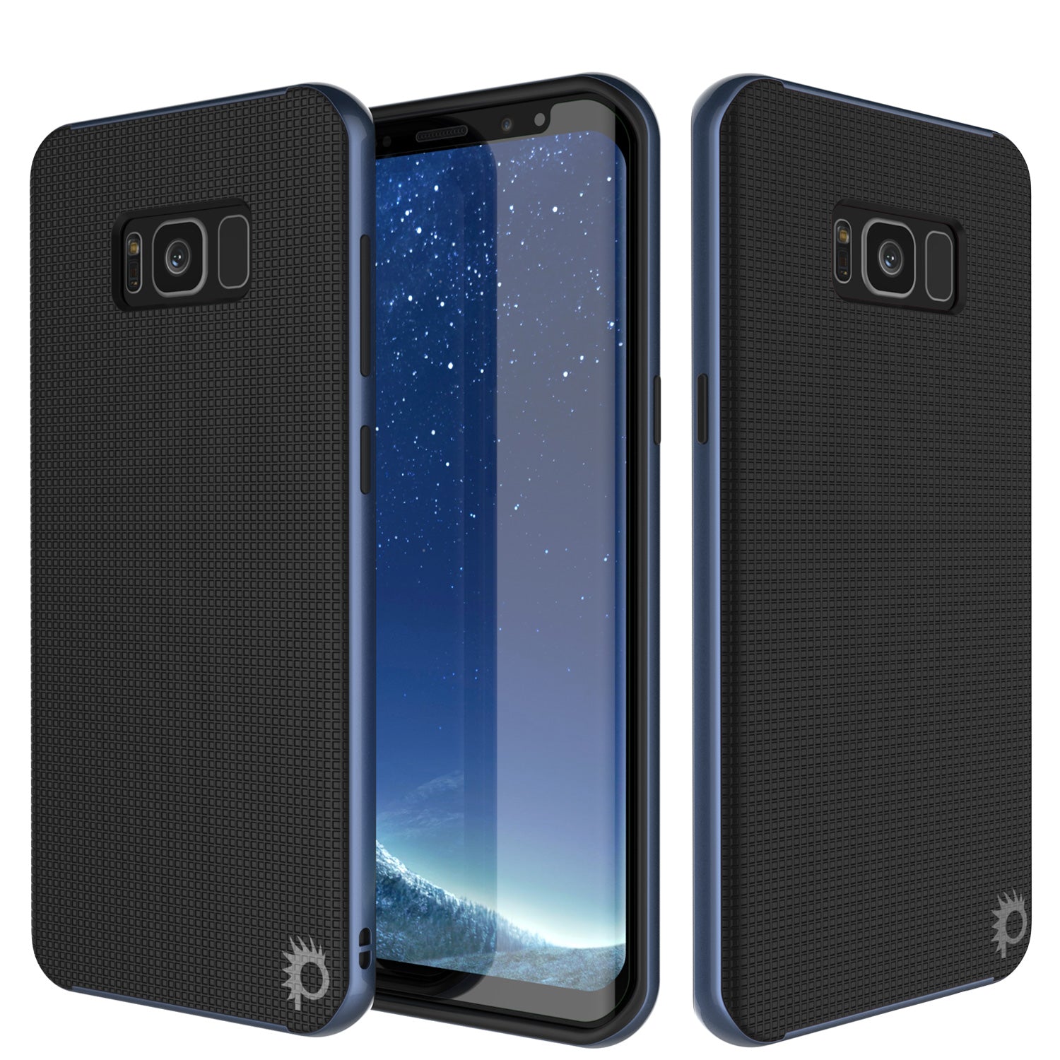 Galaxy S8 PLUS Case, PunkCase Stealth Navy Blue Series Hybrid 3-Piece Shockproof Dual Layer Cover