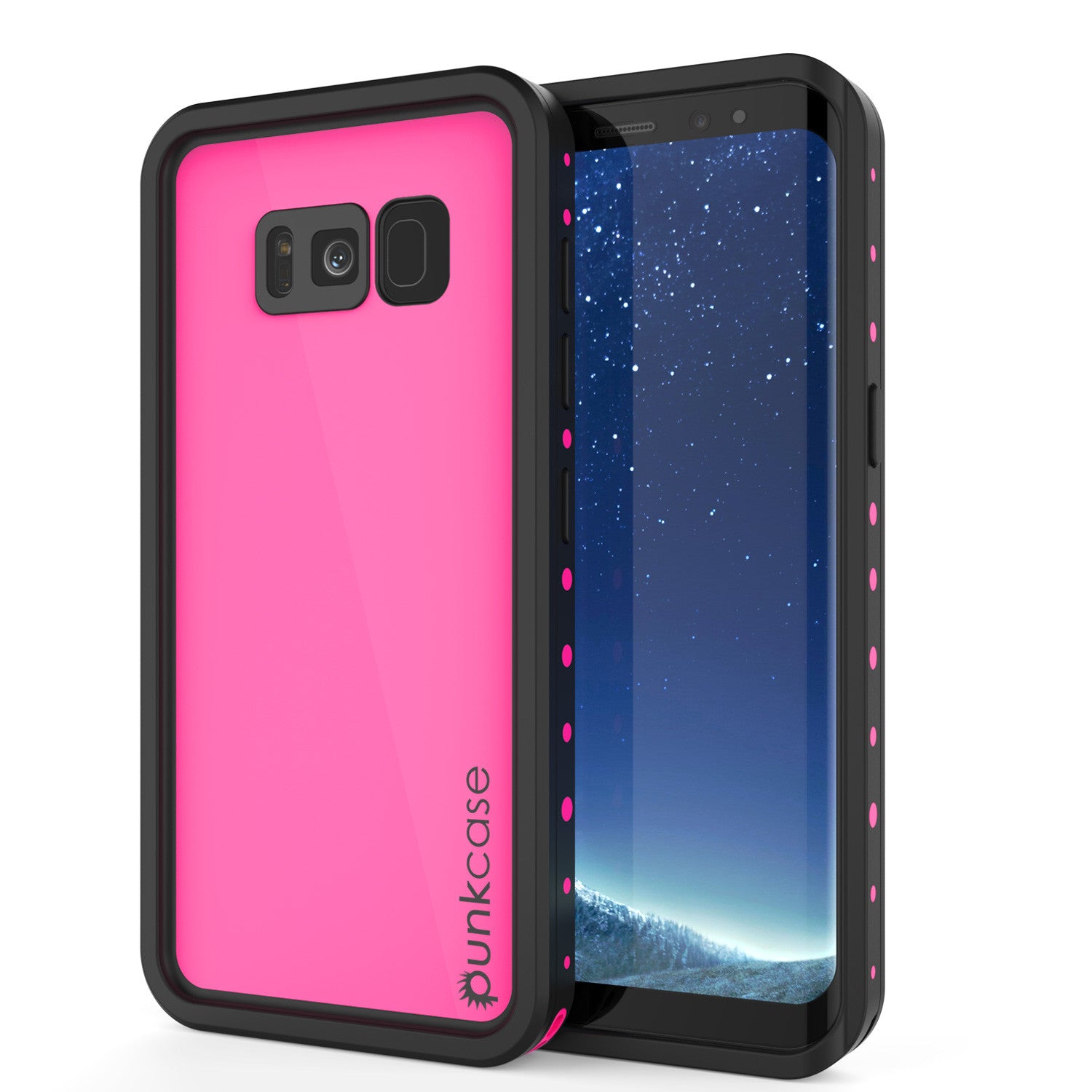 Galaxy S8 Waterproof Case PunkCase StudStar Pink Thin 6.6ft Underwater IP68 Shock/Snow Proof