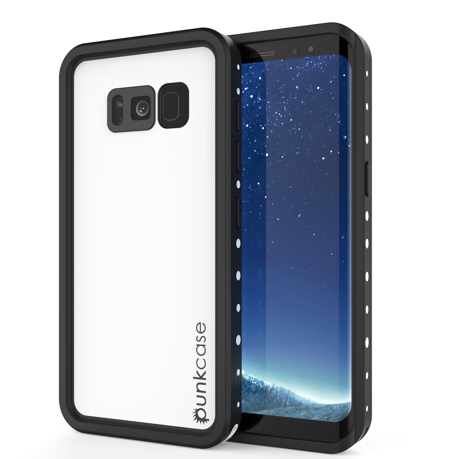 Galaxy S8 Waterproof Case, Punkcase StudStar White Thin 6.6ft Underwater IP68 Shock/Snow Proof