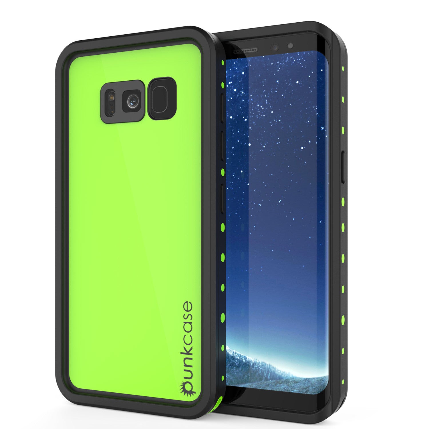 Galaxy S8 Plus Waterproof Case PunkCase StudStar Light Green Thin 6.6ft Underwater IP68 ShockProof