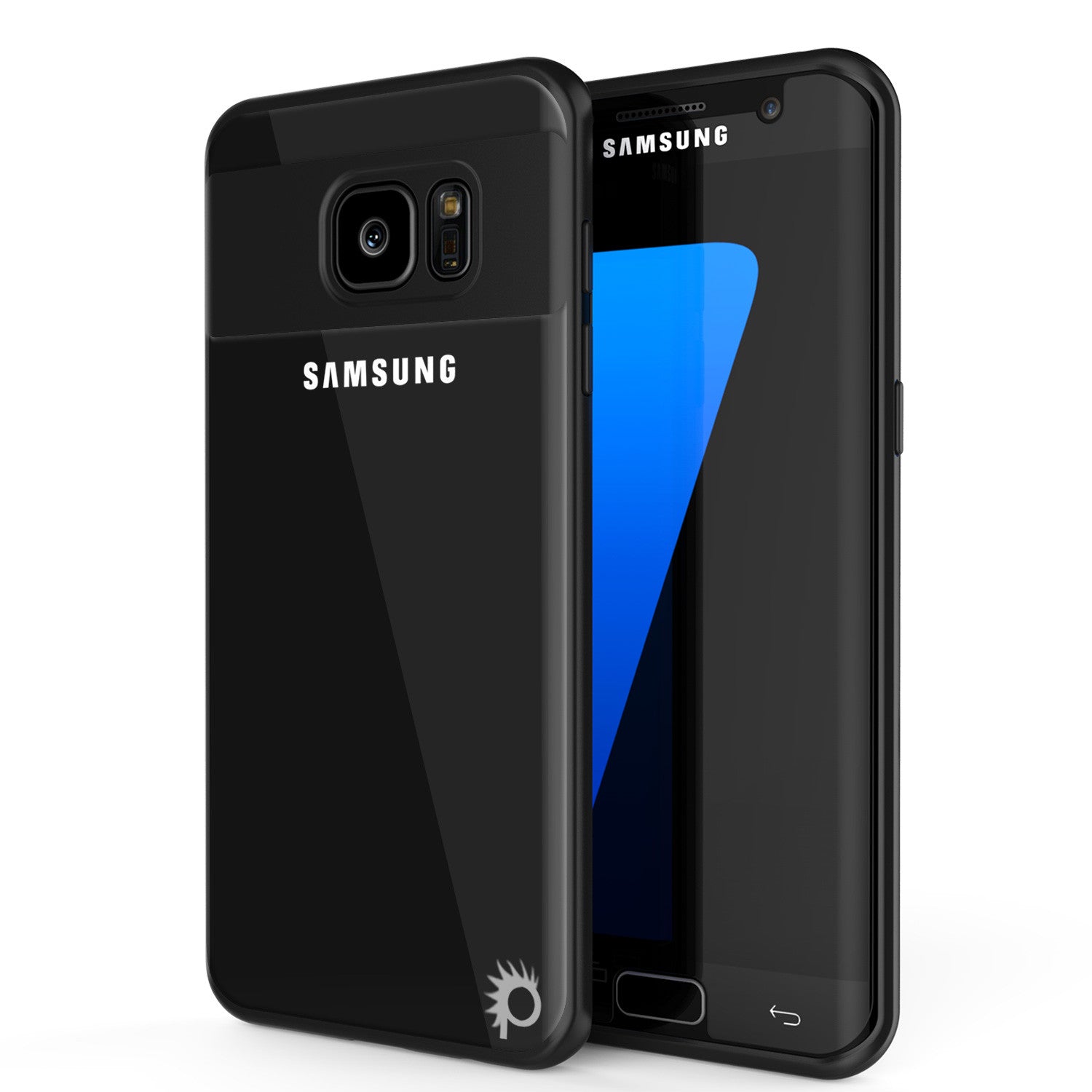 Galaxy S7 Edge Case [MASK Series] [BLACK] Full Body Hybrid Dual Layer TPU Cover W/ Protective PUNKSHIELD Screen Protector