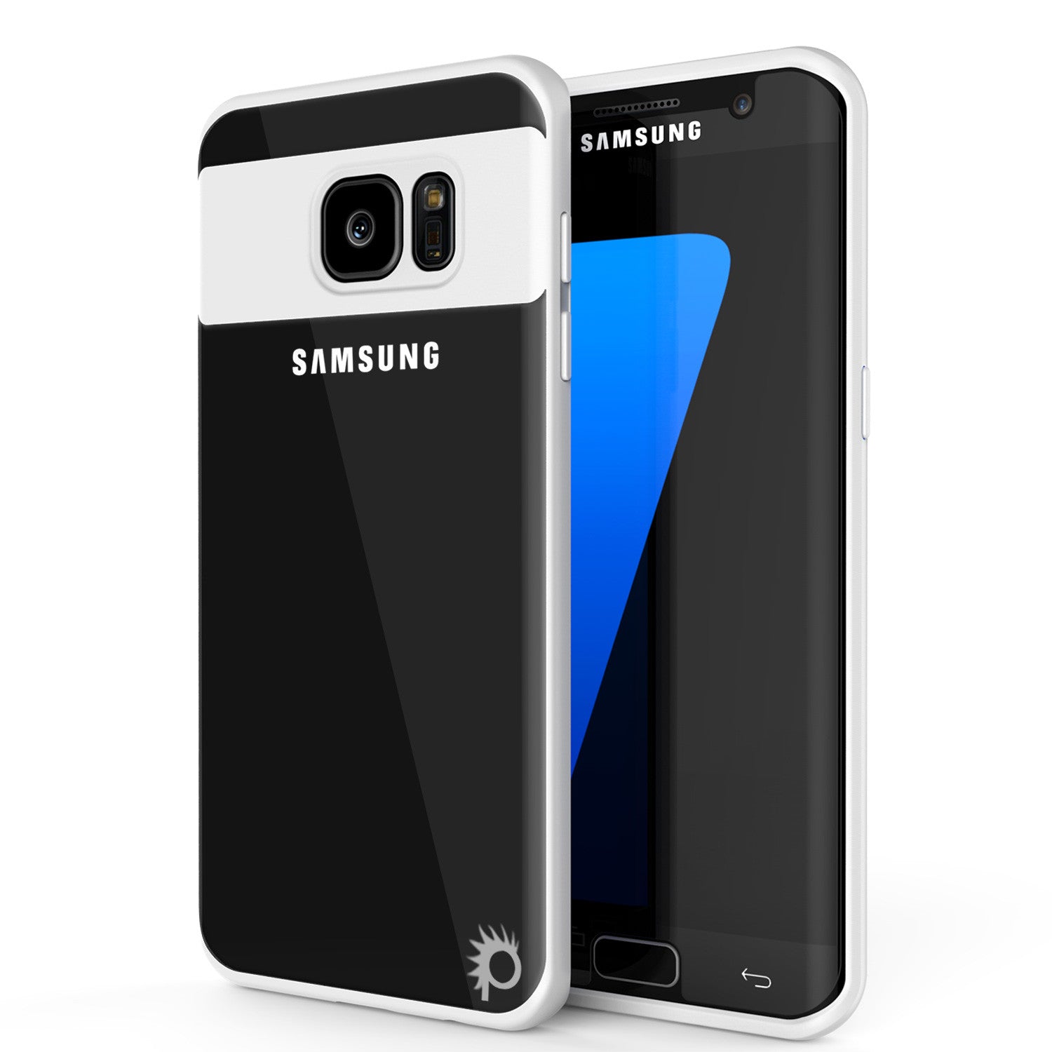 Galaxy S7 Edge Case [MASK Series] [WHITE] Full Body Hybrid Dual Layer TPU Cover W/ Protective PUNKSHIELD Screen Protector