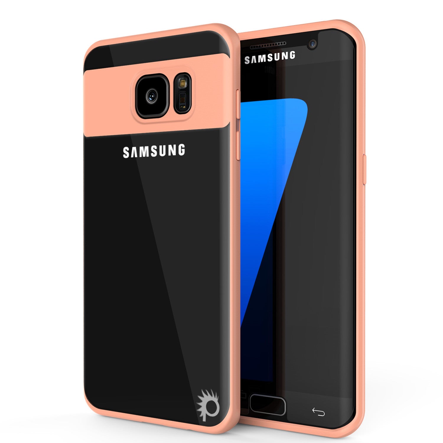 Galaxy S7 Edge Case [MASK Series] [PINK] Full Body Hybrid Dual Layer TPU Cover W/ Protective PUNKSHIELD Screen Protector