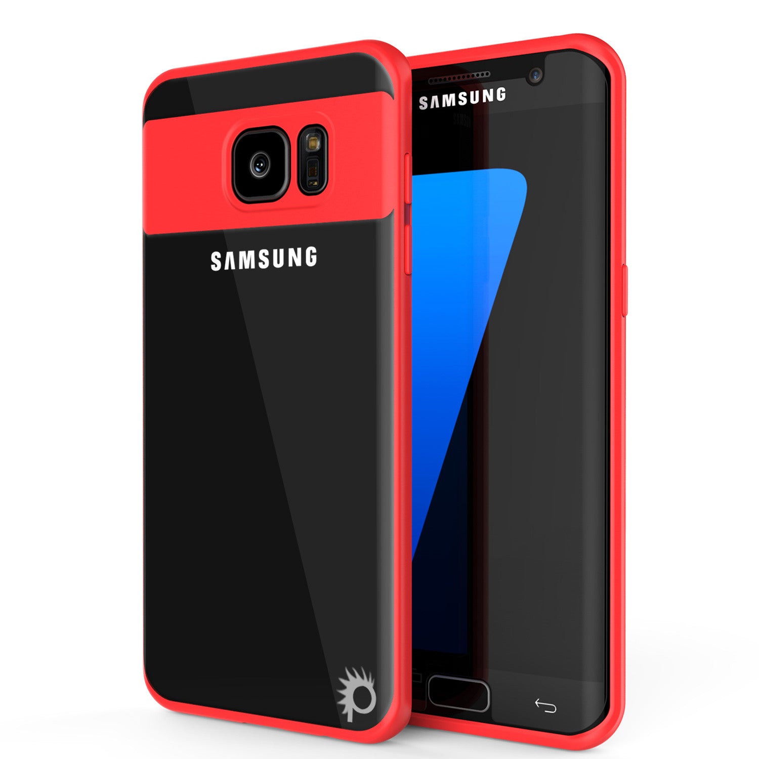 Comandante Guardería frente Galaxy S7 Edge Case [MASK Series] [RED] Full Body Hybrid Dual Layer TP –  punkcase