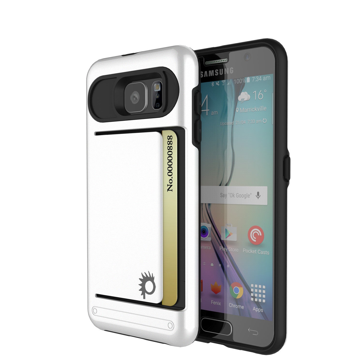 Galaxy S6 EDGE Plus Case PunkCase CLUTCH White Series Slim Armor Soft Cover Case w/ Screen Protector