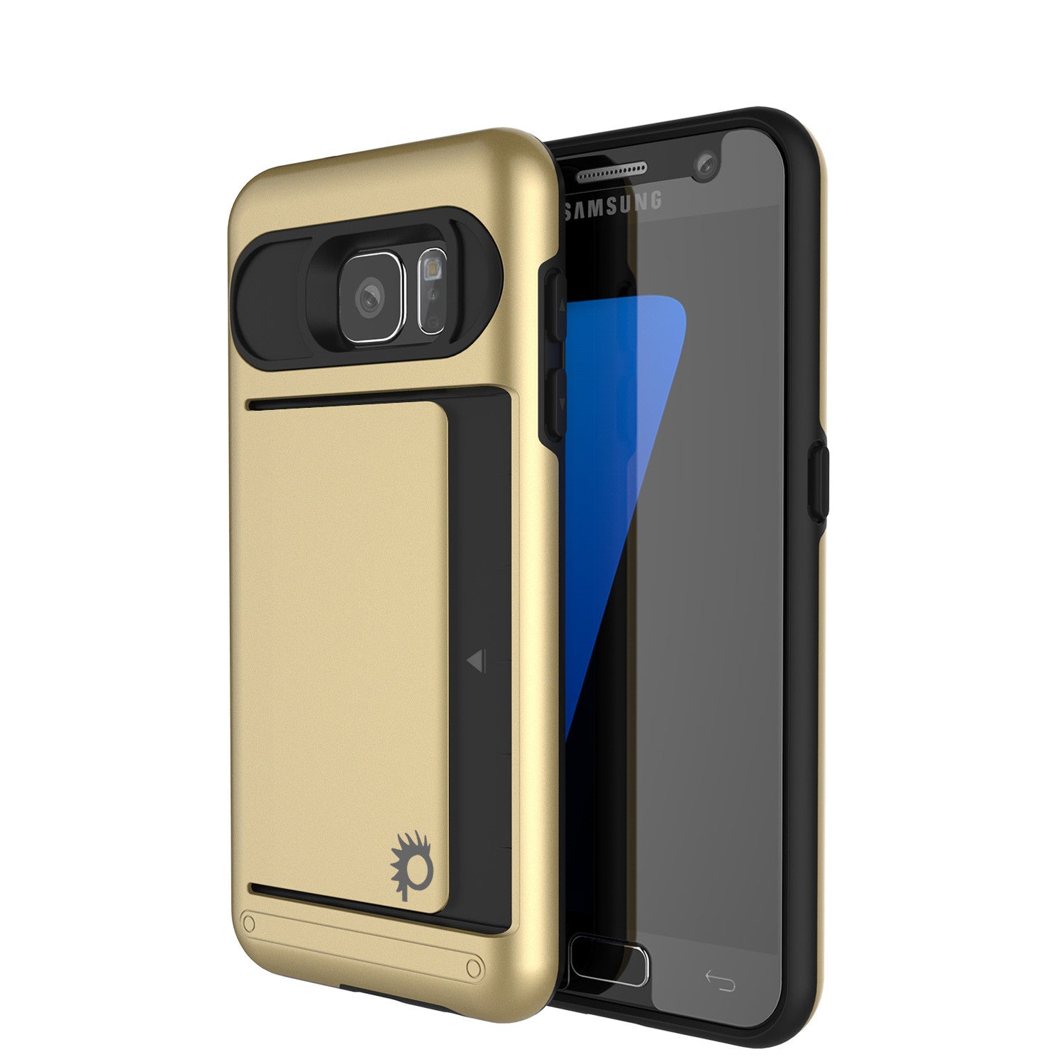 Galaxy s7 Case PunkCase CLUTCH Gold Series Slim Armor Soft Cover Case w/ Tempered Glass
