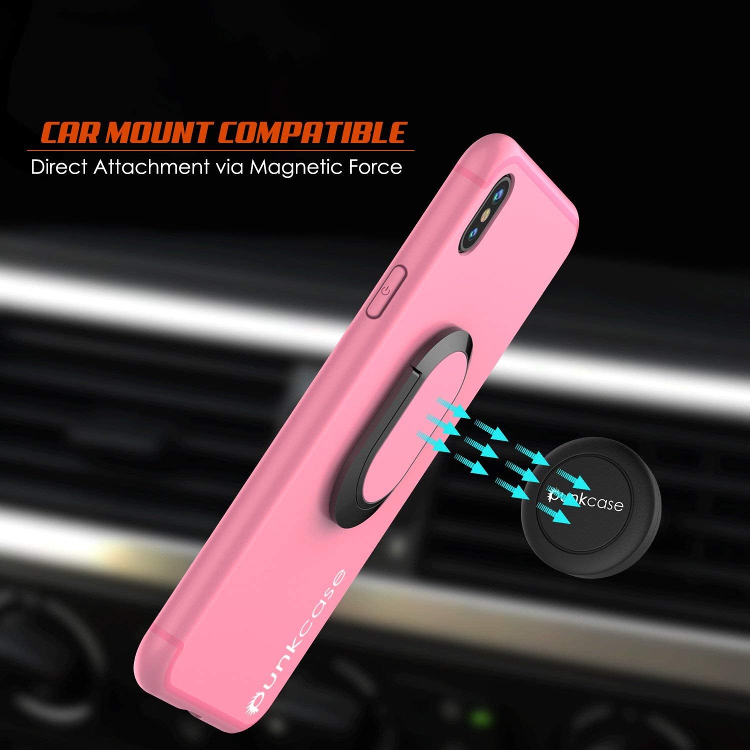 iPhone XR Case, Punkcase Magnetix Protective TPU Cover W/ Kickstand, Tempered Glass Screen Protector [Pink]