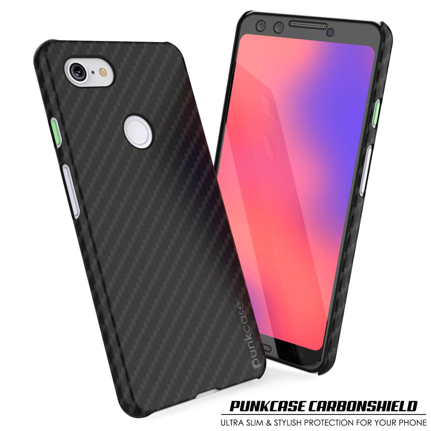 Google pixel 3 CarbonShield Heavy Duty & Ultra Thin 2  Leather Cover