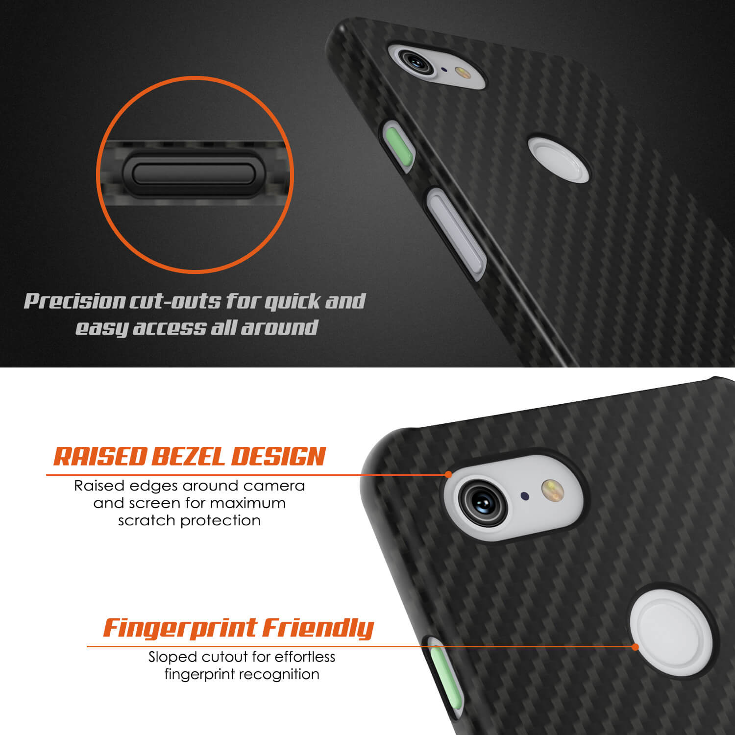 Google pixel 3 CarbonShield Heavy Duty & Ultra Thin 2 Leather Cover